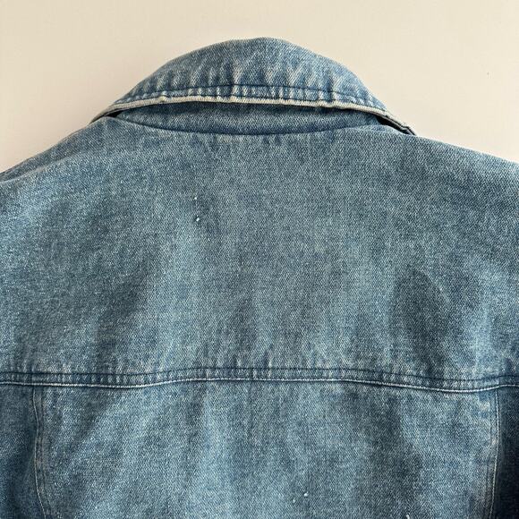 Big Yank Sportabouts VTG 80s Buffalo Plaid Flannel Lined Trucker Jean Jacket XL - Picture 5 of 12